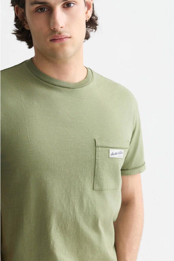 Scotch & Soda regular fit T-shirt olijfgroen - Foto 3