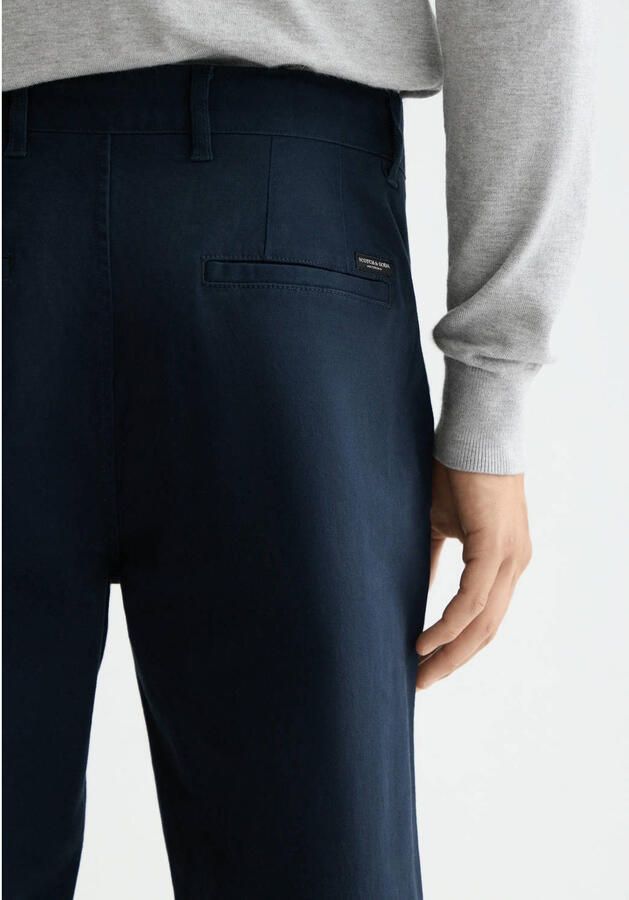 SCOTCH & SODA Heren Broeken Stuart Stretch Cotton Chino Donkerblauw