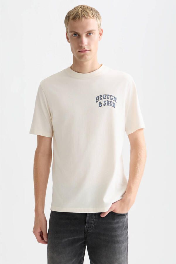 Scotch & Soda T-shirt met labelprints en ronde hals