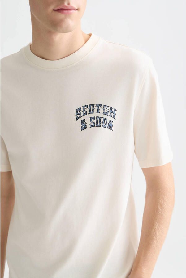 Scotch & Soda T-shirt met labelprints en ronde hals - Foto 2