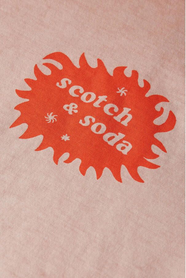 Scotch & Soda regular T-shirt met backprint roze
