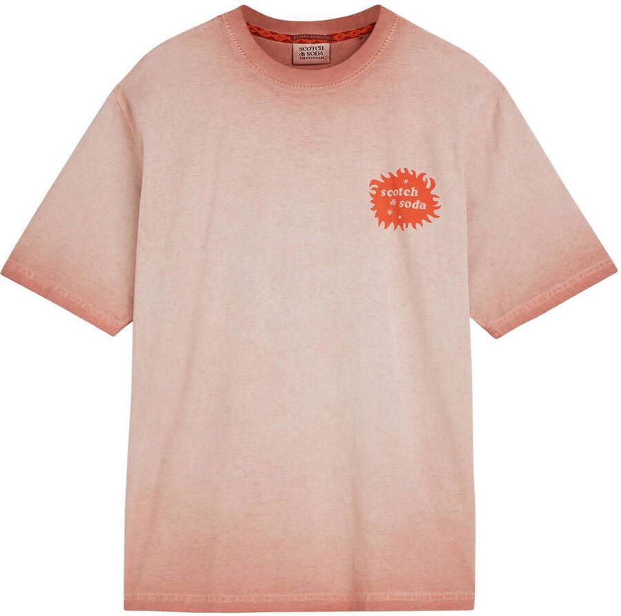 Scotch & Soda regular T-shirt met backprint roze - Foto 2
