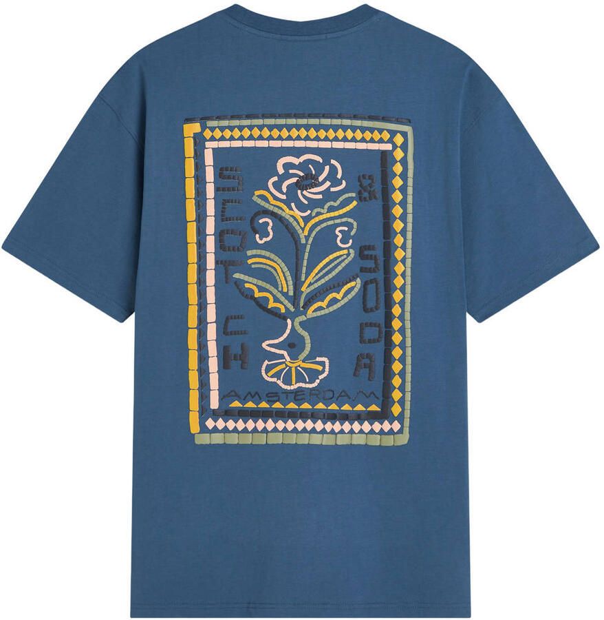 Scotch & Soda relaxed fit T-shirt met backprint blauw - Foto 2