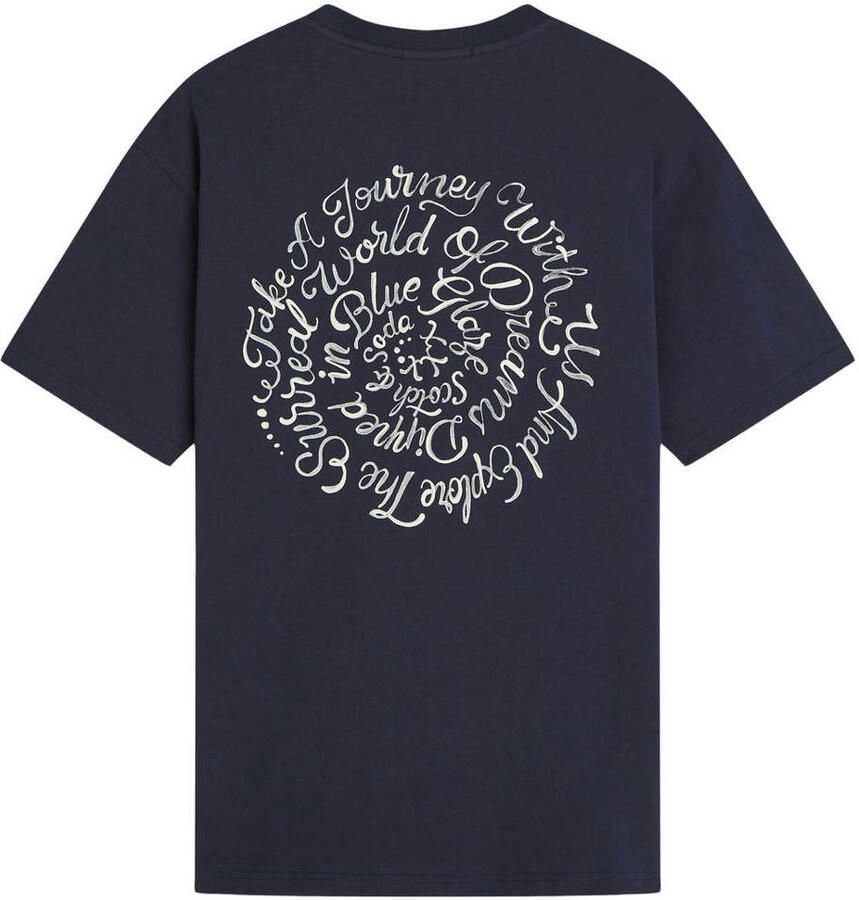 Scotch & Soda relaxed fit T-shirt met backprint donkerblauw - Foto 2
