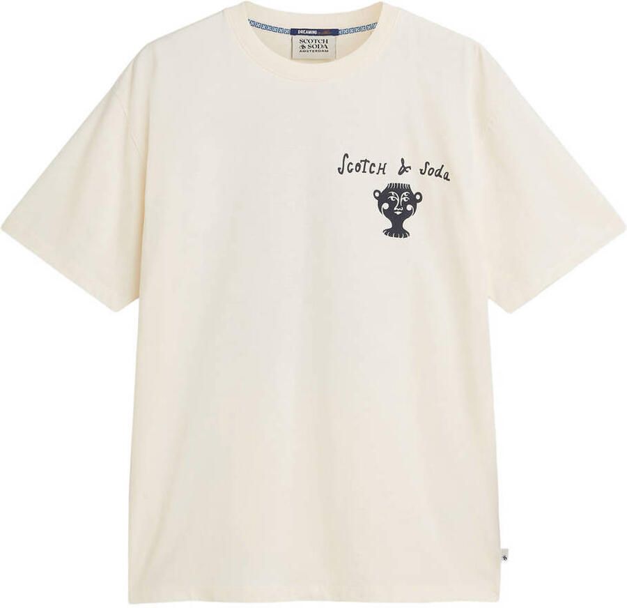 Scotch & Soda relaxed fit T-shirt met backprint ecru - Foto 2