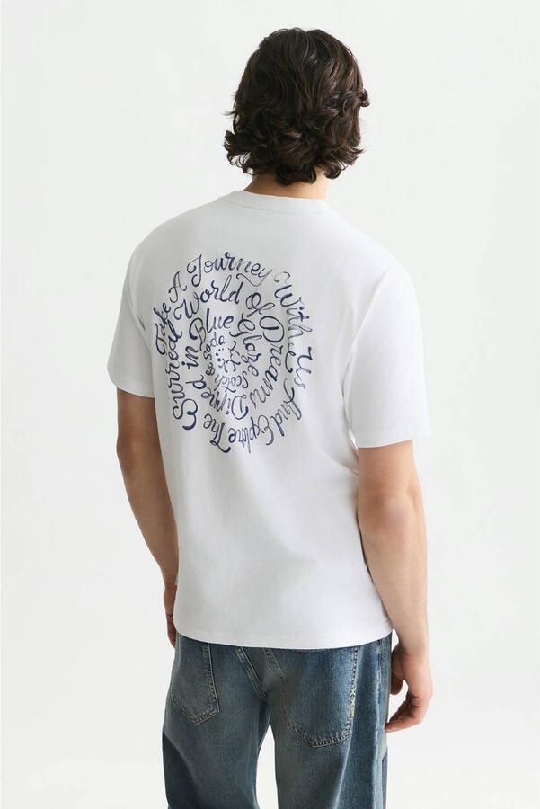 Scotch & Soda relaxed fit T-shirt met backprint wit - Foto 3
