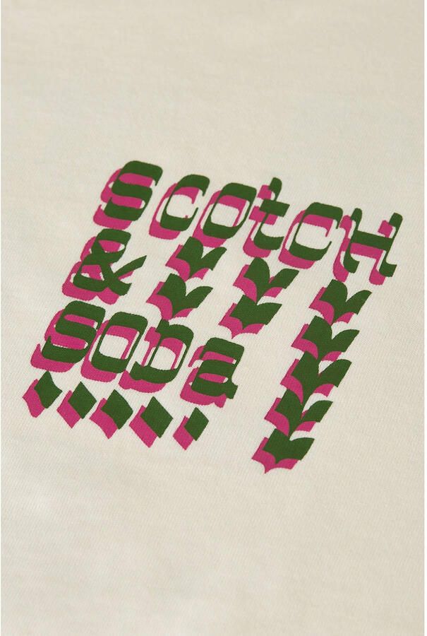 Scotch & Soda relaxed T-shirt met backprint ecru - Foto 3