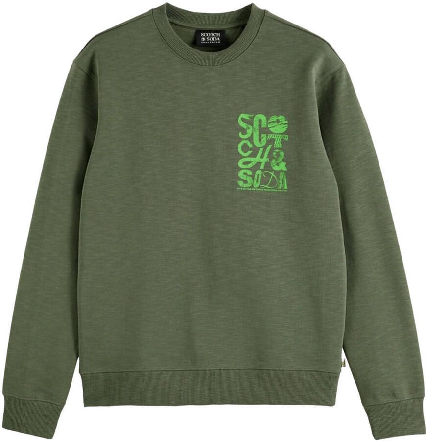 Scotch & Soda Sweaters Scotch & Soda Sweater Logo Olijfgroen - Foto 2