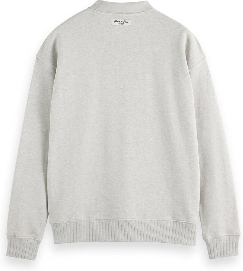 Scotch & Soda Relaxed Fit Polo Sweatshirt Gray Heren