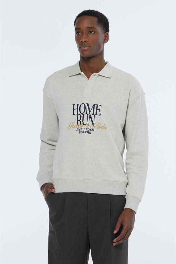Scotch & Soda Relaxed Fit Polo Sweatshirt Gray Heren - Foto 3