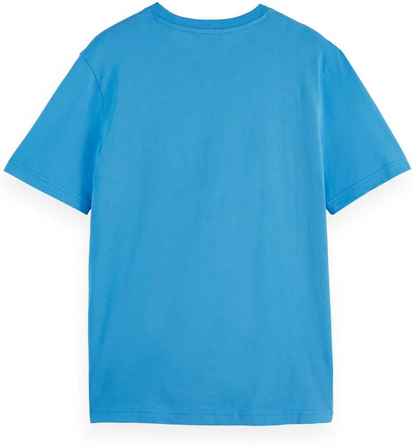 SCOTCH & SODA Heren Polo's & T-shirts Regular Fit Left Chest Logo T-shirt Blauw