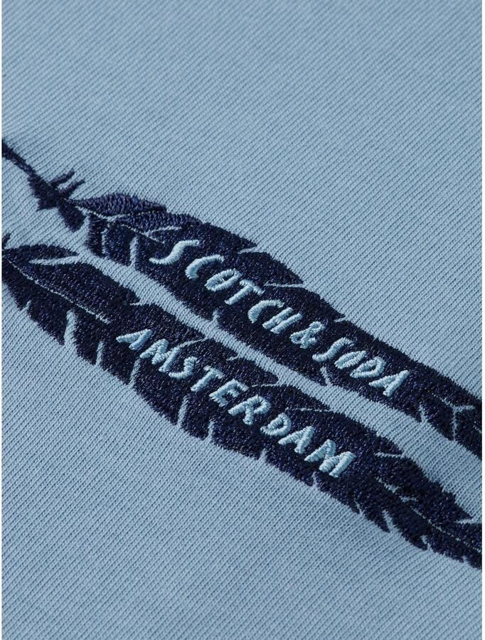 SCOTCH & SODA Heren Polo's & T-shirts Loose-fit Artwork T-shirt Lichtblauw - Foto 7