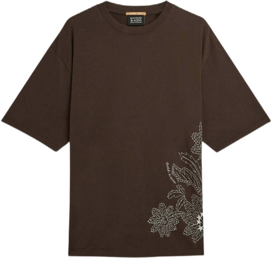 Scotch & Soda loose fit T-shirt met stitchings