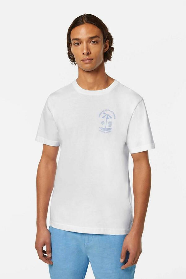 SCOTCH & SODA Heren Polo's & T-shirts Regular Fit Left Chest Logo T-shirt Wit - Foto 3
