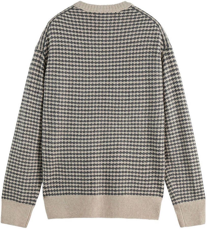 Scotch & Soda trui met ingebreid patroon grijs - Foto 2