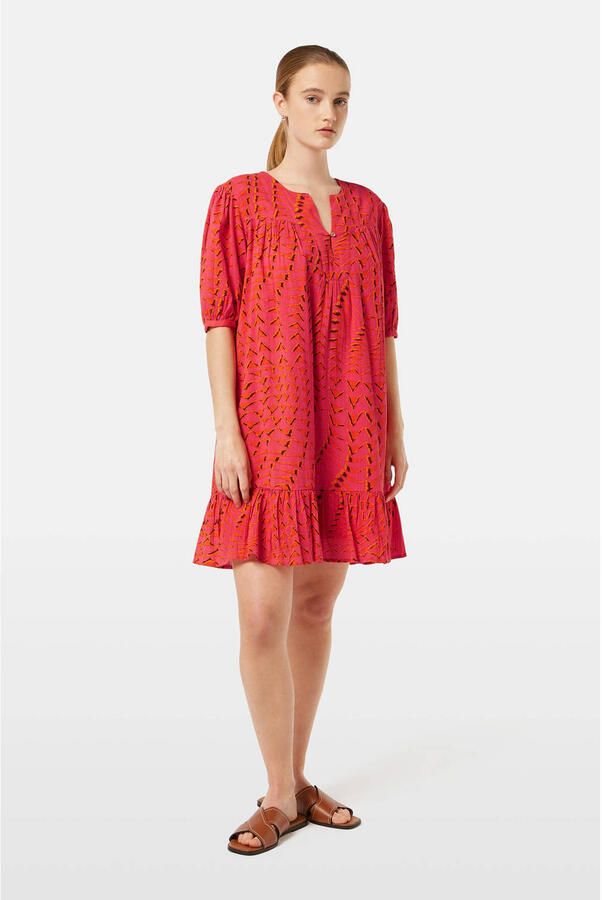 Scotch & Soda Gedrukte Crinkle Mini Jurk Red Dames