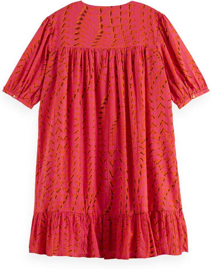 Scotch & Soda Gedrukte Crinkle Mini Jurk Red Dames - Foto 2