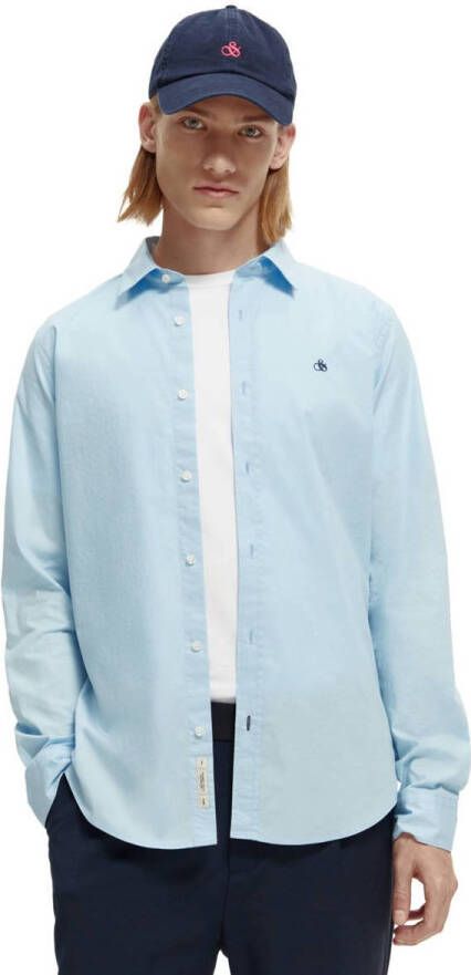 Scotch & Soda Overhemd met lange mouwen Essentials Slim-Fit Organic Cotton Poplin Shirt met klein logoborduursel op borsthoogte