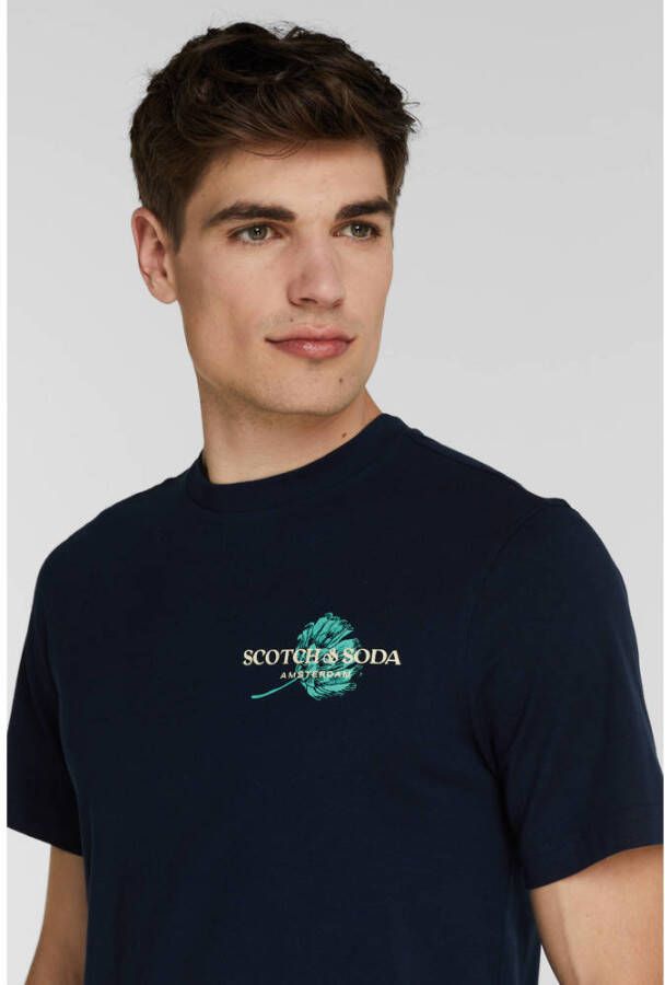 Scotch & Soda T-shirt van biologisch katoen navy