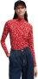 Scotch & Soda Mock neck allover printed slim-fit space Rood - Thumbnail 1