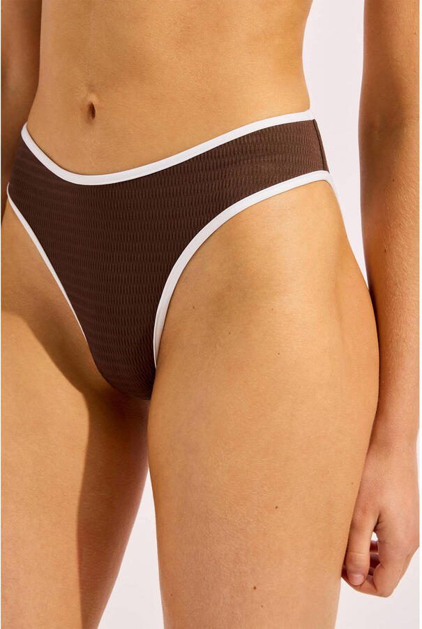 Seafolly Beach Bound high leg bikinibroekje donkerbruin - Foto 2