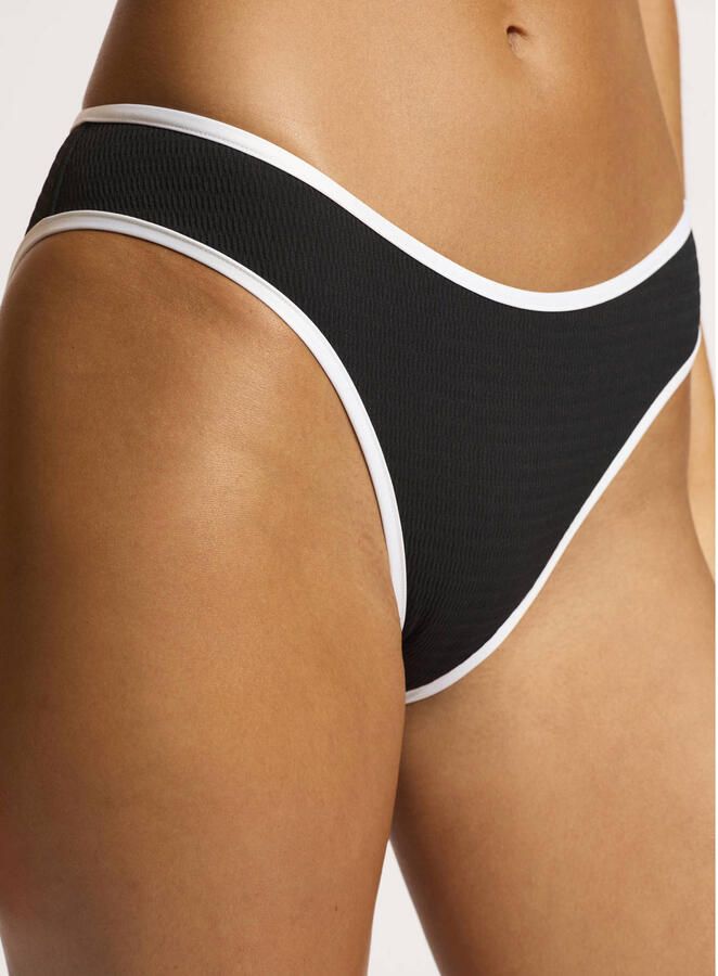 Seafolly Beach Bound high leg bikinibroekje zwart ecru