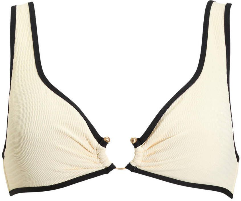Seafolly Beach Bound voorgevormde bikinitop ecru zwart