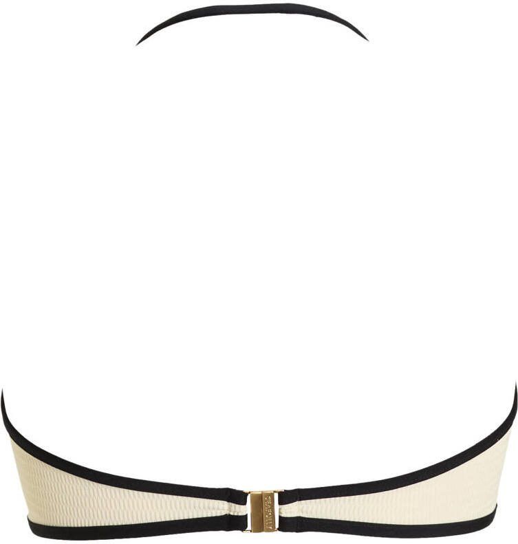 Seafolly Beach Bound voorgevormde strapless bandeau bikinitop ecru zwart