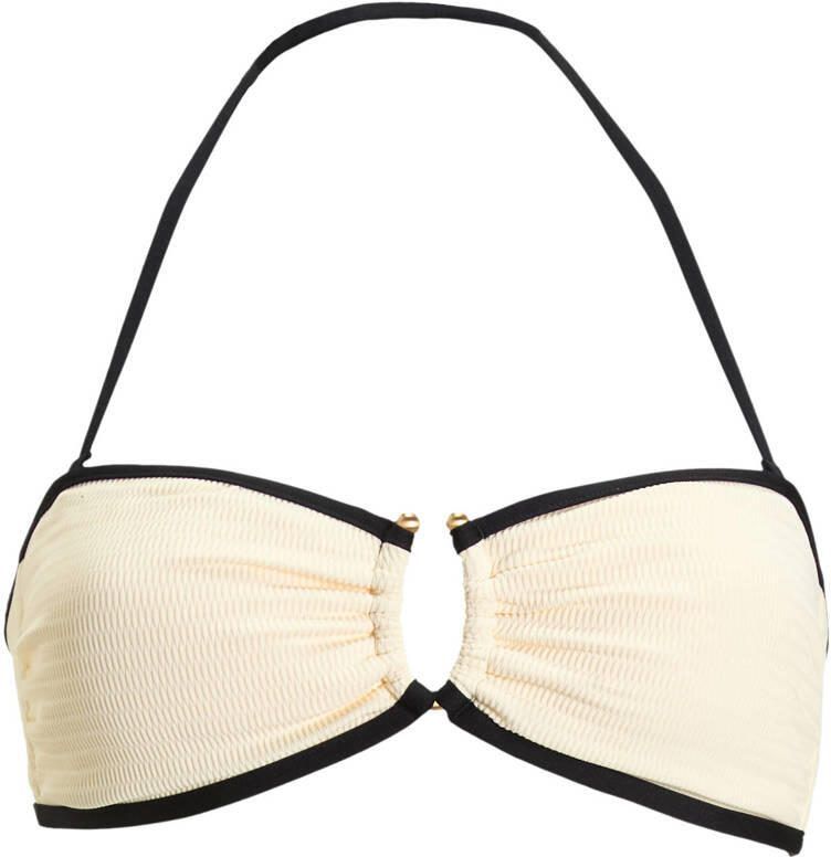 Seafolly Beach Bound voorgevormde strapless bandeau bikinitop ecru zwart - Foto 2