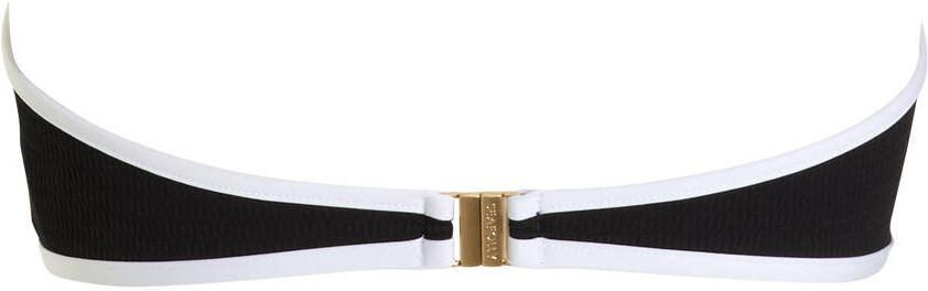 Seafolly Beach Bound voorgevormde strapless bandeau bikinitop zwart ecru - Foto 3