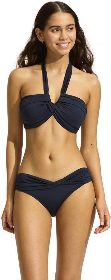 Seafolly Collective voorgevormde bandeau bikinitop donkerblauw - Foto 1