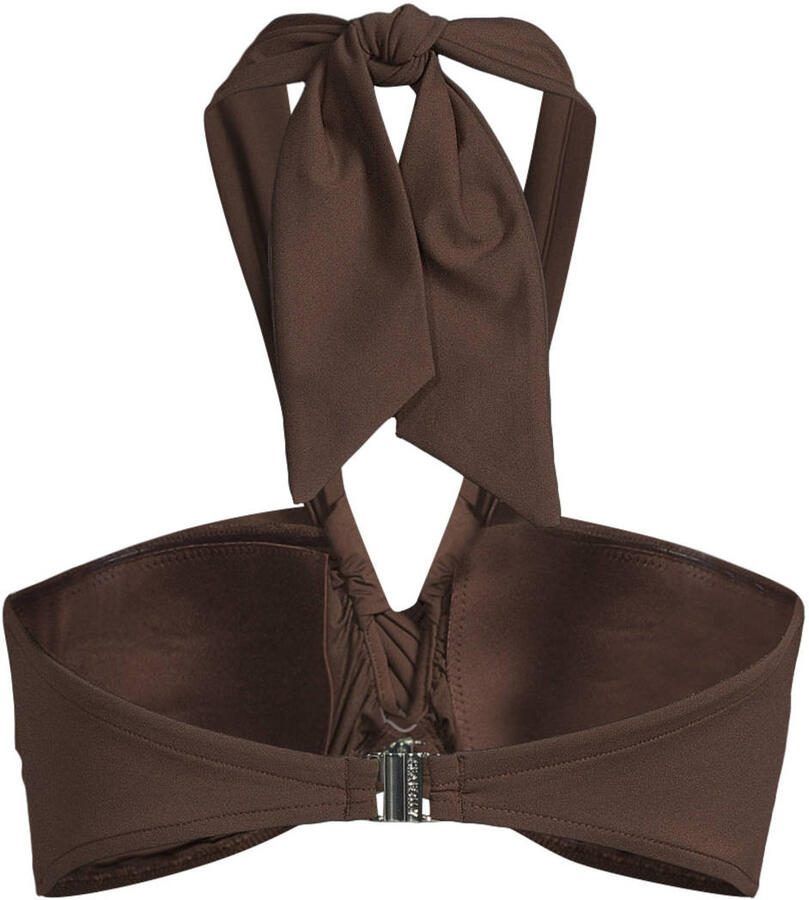 Seafolly Collective voorgevormde bandeau bikinitop donkerbruin - Foto 2