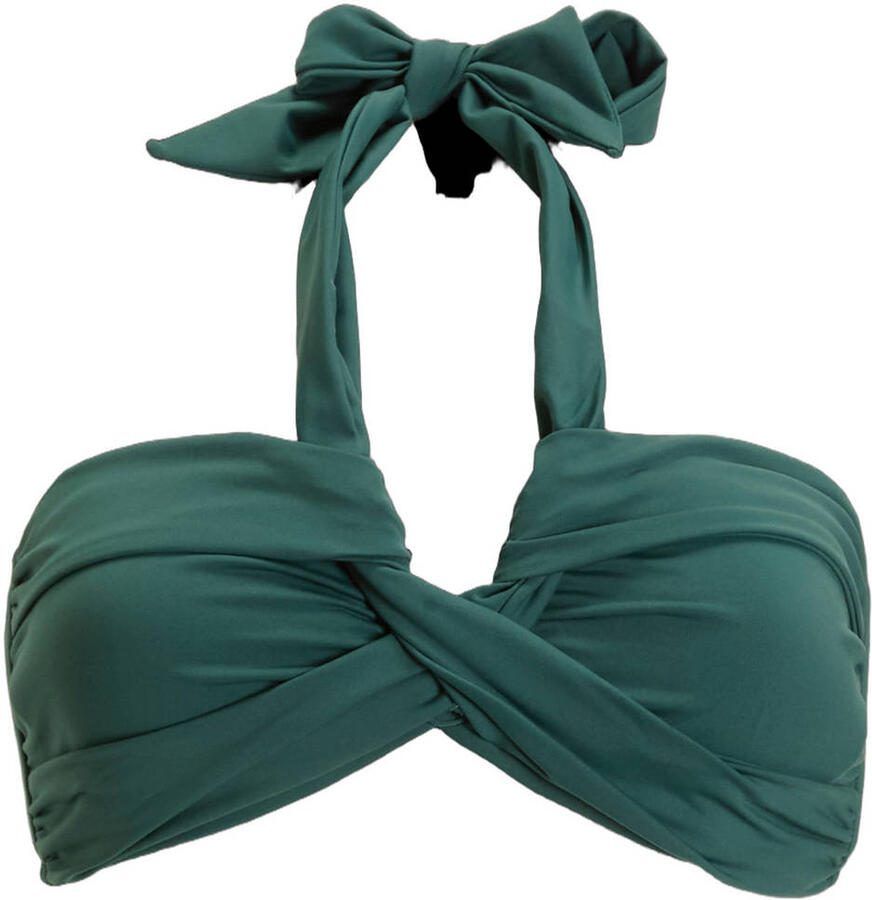 Seafolly Collective voorgevormde bandeau bikinitop donkergroen - Foto 2