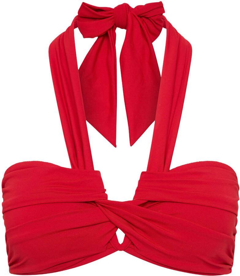 Seafolly Collective voorgevormde bandeau bikinitop rood
