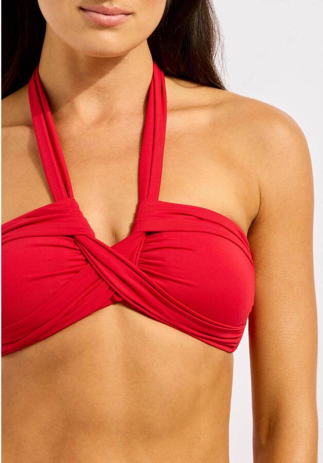 Seafolly Collective voorgevormde bandeau bikinitop rood - Foto 2