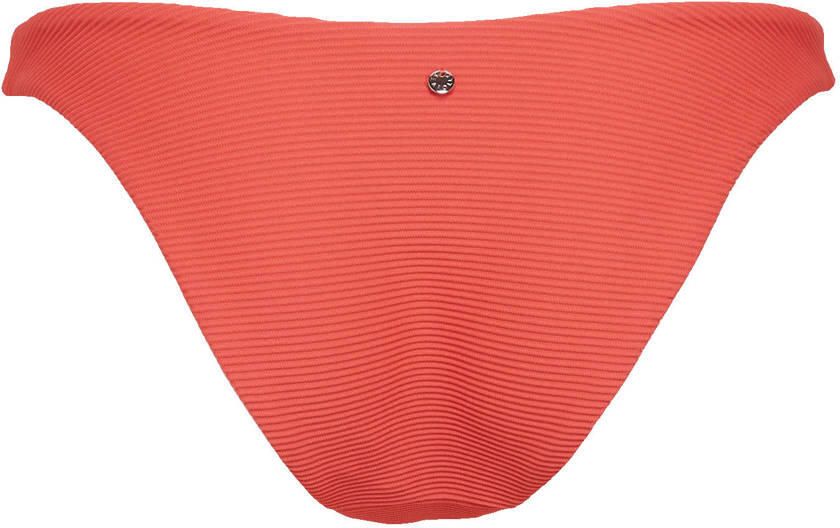 Seafolly high leg bikinibroekje met ribstructuur koraalrood