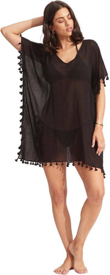 Seafolly strandtuniek met kwastjes zwart - Foto 2