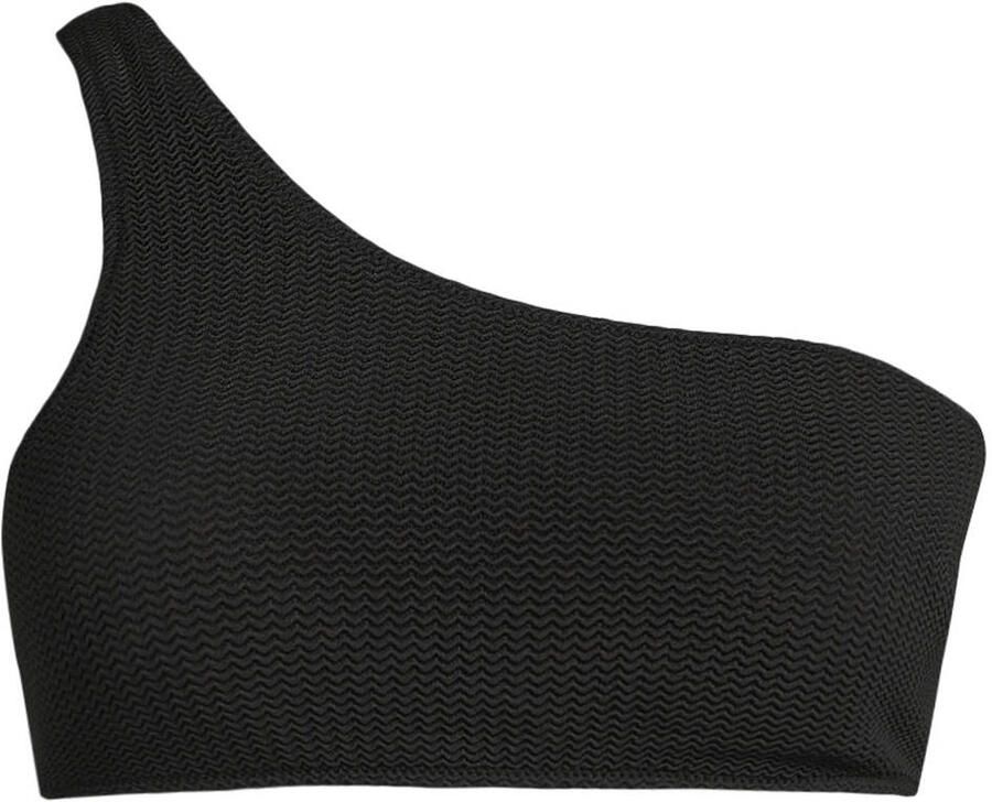 Seafolly voorgevormde one shoulder bikinitop zwart