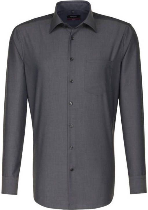 Seidensticker Businessoverhemd Zwarte roos Regular 1 1 Kent kraag effen