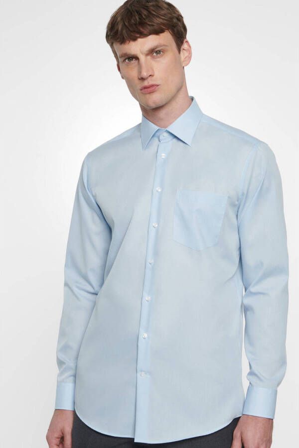 Seidensticker regular fit overhemd lichtblauw