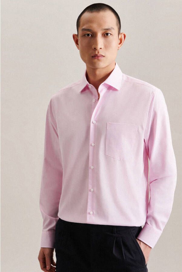 Seidensticker regular fit overhemd roze