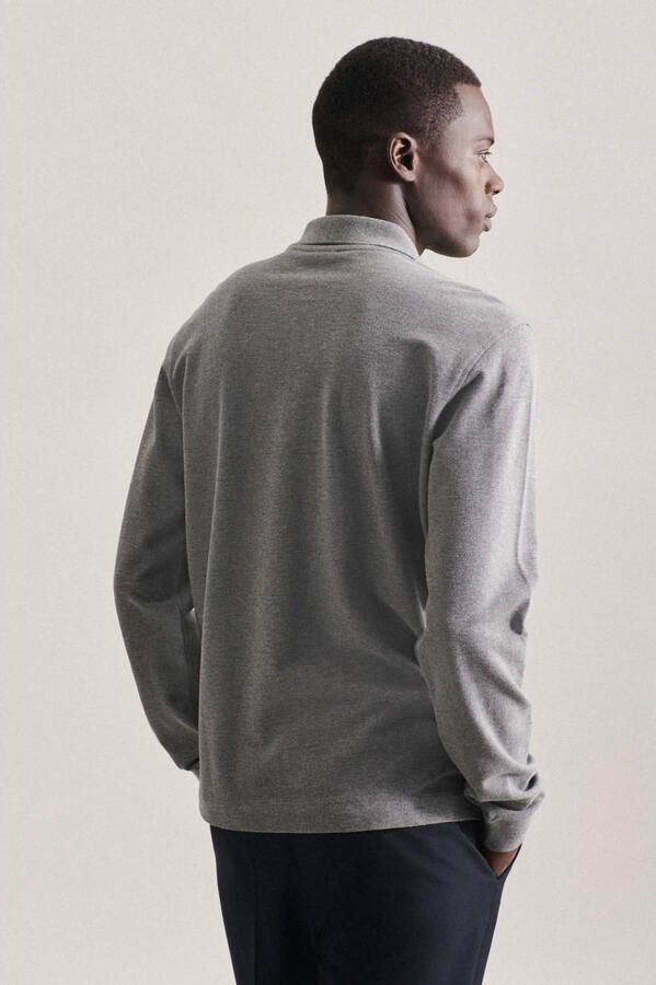 Seidensticker Polo-Shirt Slim Grijs Heren