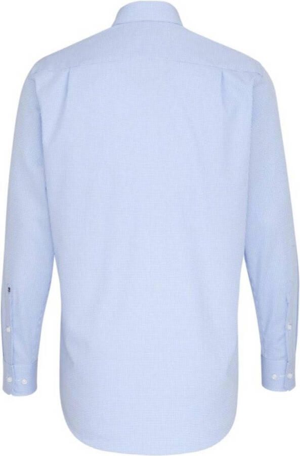 Seidensticker Blauw geruite overhemdjurk met katoenen materiaal Blue Heren - Foto 2