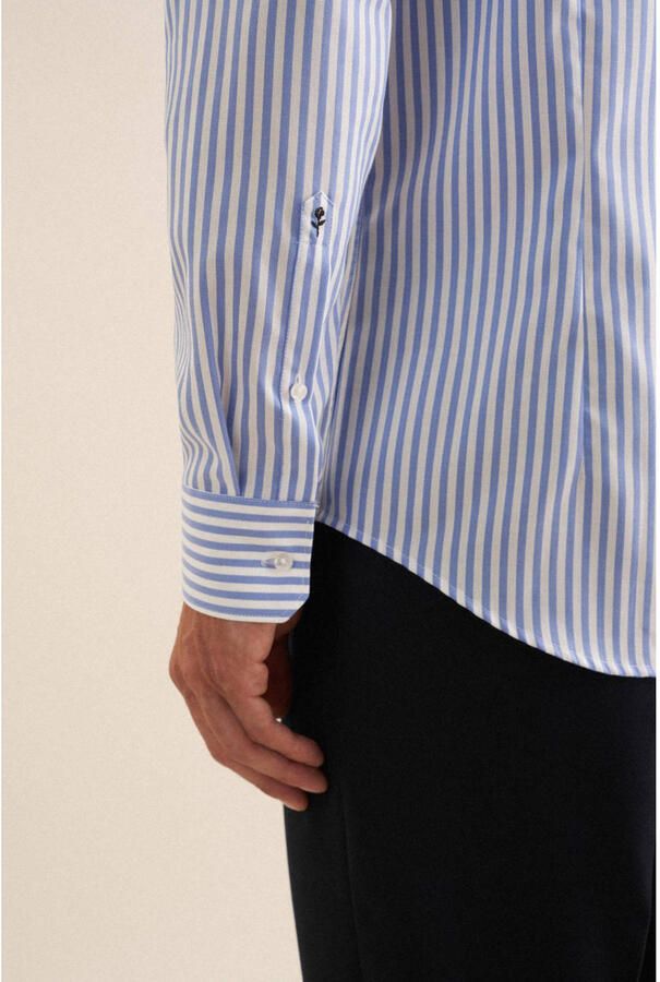 Seidensticker slim fit businessoverhemd van katoen met kentkraag - Foto 2