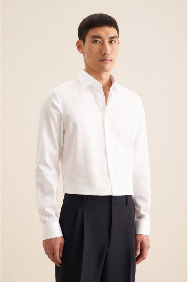 Seidensticker Slim fit zakelijk overhemd van satijn - Foto 2