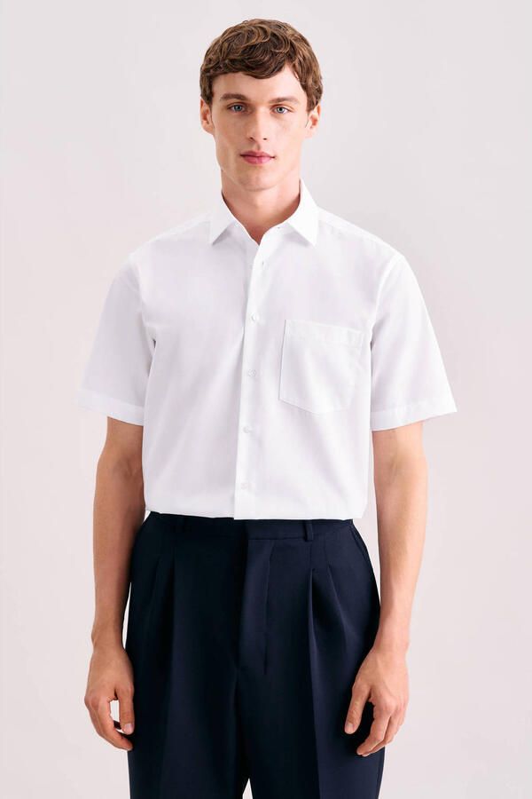 Seidensticker regular casual overhemd wit