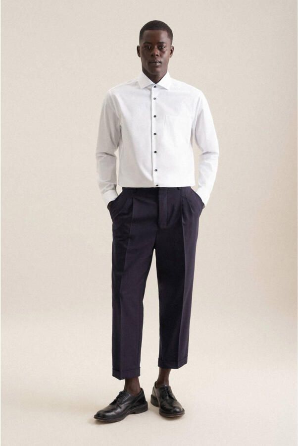 Seidensticker Businessoverhemd Regular lange mouwen kentkraag uni