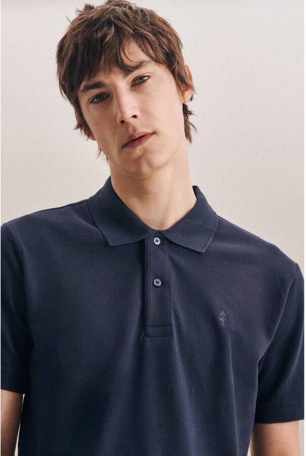 Seidensticker regular fit polo donkerblauw - Foto 2