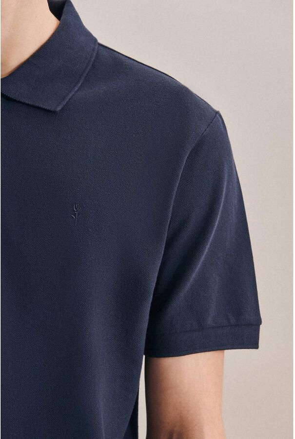 Seidensticker regular fit polo donkerblauw - Foto 3