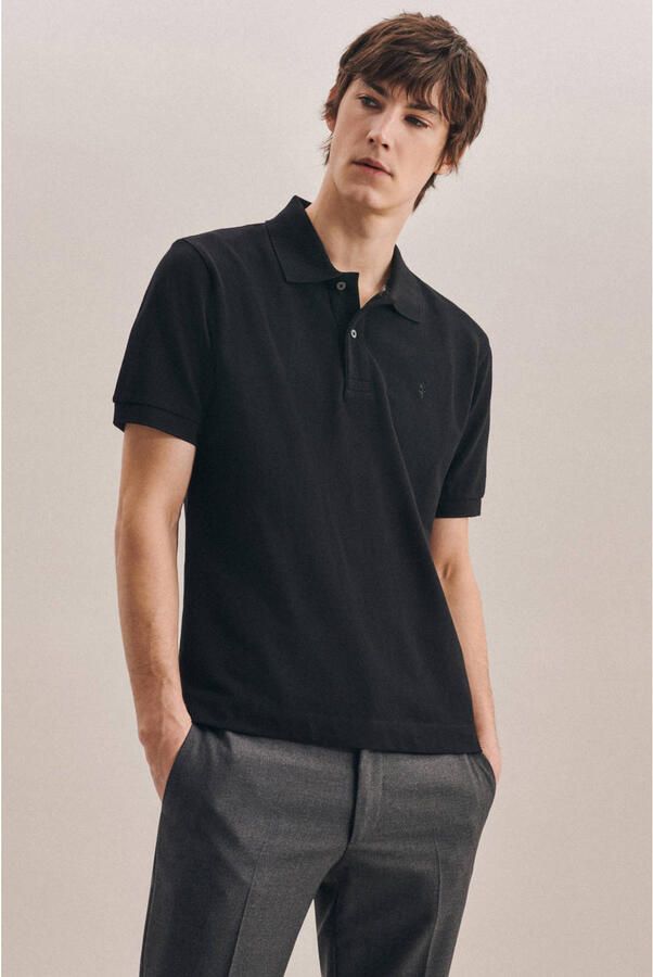 Seidensticker regular fit polo zwart